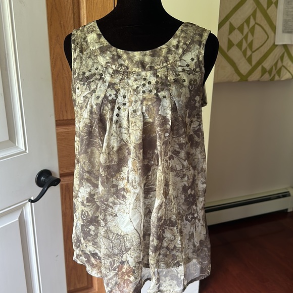Coldwater Creek Vintage top with Floral print overlay size small - Picture 7 of 9